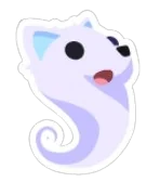 The Ghost Wolf Sticker, an Adopt Me Halloween sticker