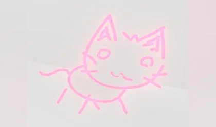 A Mega Neon 2D Kitty in Adopt Me