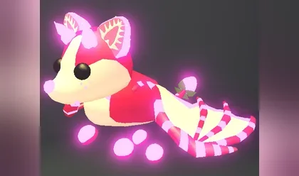 A Neon Strawberry Shortcake Bat Dragon in Adopt Me