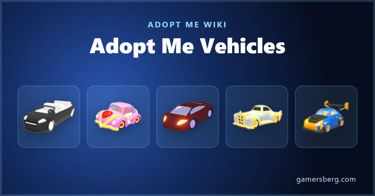Adopt Me Vehicles: All 277 by Rarity and Status | Gamersberg