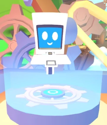 Robo-Todd, the robot in the Adopt Me Trading Hub where you post and manage listings